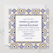 Hochzeit der spanischen Marine Yellow Tile Einladung (Vorderseite)