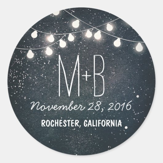 Hochzeit der Sternennacht und der Lichter Runder Aufkleber (Vorderseite)