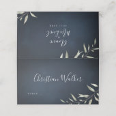 Hochzeit der stimmungsvollen Marine mit minimalem  Platzkarte (Außenseite Aufgefaltet)