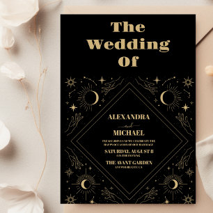 Hochzeit der Sun- und Moon-Tarot-Karte Einladung