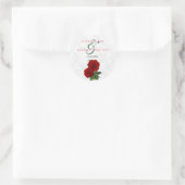Hochzeit der tiefen Rote Rose Runder Aufkleber (Tasche)
