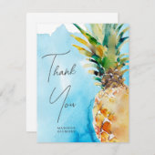 Hochzeit der tropischen Ananas Dankeskarte (Vorne/Hinten)