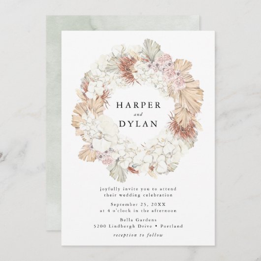 Hochzeit der tropischen Liebe Einladung (Vorne/Hinten)