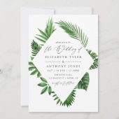 Hochzeit der tropischen Waldlandschaft Einladung (Vorderseite)