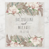 Hochzeit der tropischen weißen Orchideen Weinetikett (Einzelnes Label)