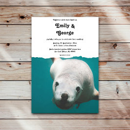 Hochzeit der türkisblauen Küste der Marine Einladung