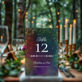 Hochzeit der verzauberten Forest Fairy Light Tischnummer