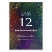 Hochzeit der verzauberten Forest Fairy Light Tischnummer (Rückseite)