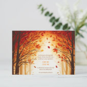 Hochzeit der verzauberten Herbsternte Silhouette Begleitkarte (Stehend Vorderseite)