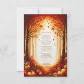 Hochzeit der verzauberten Herbsternte Silhouette Dankeskarte (Vorderseite)