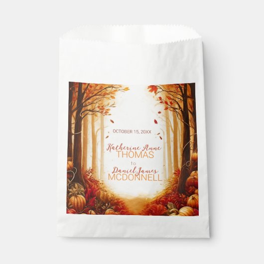 Hochzeit der verzauberten Herbsternte Silhouette Geschenktütchen (Vorderseite)