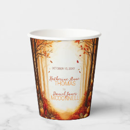 Hochzeit der verzauberten Herbsternte Silhouette Pappbecher
