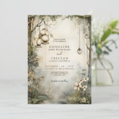 Hochzeit der verzauberten Wälder Einladung (Stehend Vorderseite)