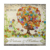 Hochzeit der verzauberten Waldseite Fliese (Vorderseite)