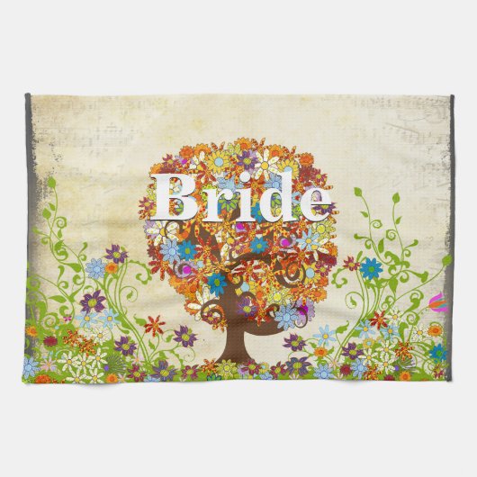 Hochzeit der verzauberten Waldseite Küchentuch (Horizontal)