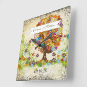 Hochzeit der verzauberten Waldseite Quadratische Wanduhr (Winkel)