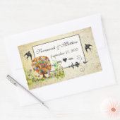 Hochzeit der verzauberten Waldseite Rechteckiger Aufkleber (Umschlag)