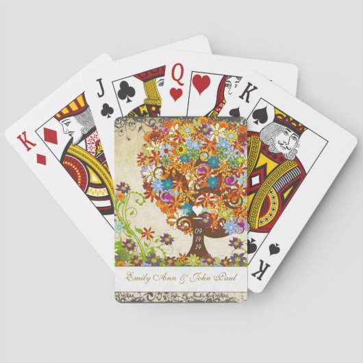 Hochzeit der verzauberten Waldseite Spielkarten (Rückseite)