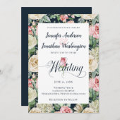 Hochzeit der viktorianischen Rose Wasserfarben-Mus Ankündigung (Vorne/Hinten)