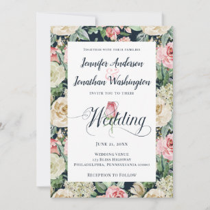 Hochzeit der viktorianischen Rose Wasserfarben-Mus Ankündigung