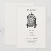 Hochzeit der Vintagen antiken Mauer Einladung (Vorne/Hinten)