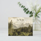 Hochzeit der Vintagen Bergwaldlandschaft Postkarte (Stehend Vorderseite)