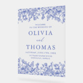 Hochzeit der Vintagen blauen Wildblume Acrylschild (Winkel)