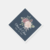 Hochzeit der Vintagen Boho Dusty Rose Serviette (Ecke)