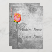 Hochzeit der Vintagen Rose Einladung (Vorne/Hinten)