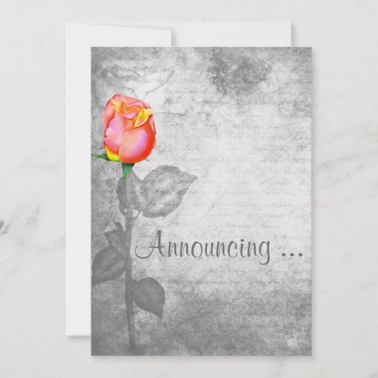 Hochzeit der Vintagen Rose Einladung (Vorderseite)