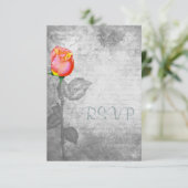 Hochzeit der Vintagen Rose RSVP Karte (Stehend Vorderseite)