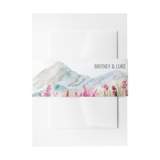 Hochzeit der Wasserfarbe Berge Einladungsbanderole (Vorderseite Beispiel)
