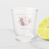 Hochzeit der Wasserfarbe Burgund Schnapsglas (Rückseite)