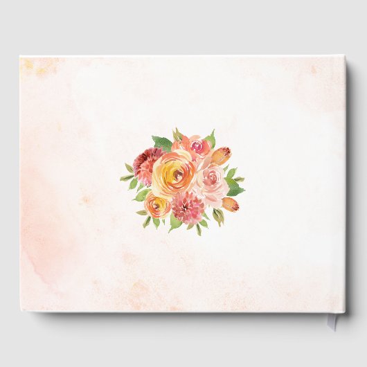 Hochzeit der Wasserfarbe geometrischer Fall Gästebuch (Rückseite)