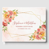 Hochzeit der Wasserfarbe geometrischer Fall Gästebuch (Vorderseite)