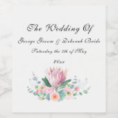 Hochzeit der Wasserfarbe Weinetikett (Einzelnes Label)