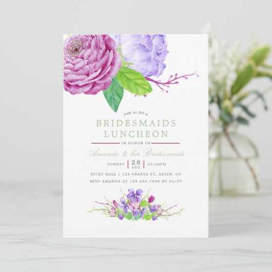 Hochzeit der Wasserfarben Einladung (Stehend Vorderseite)