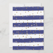 Hochzeit der Wasserfarben Navy und Blue Wreath Einladung (Rückseite)