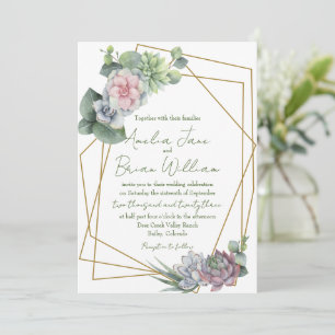Hochzeit der Wasserfarben-Pflanze Einladung