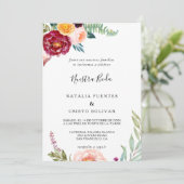 Hochzeit der Wasserfarben Sommer Spanische Flora Einladung (Stehend Vorderseite)