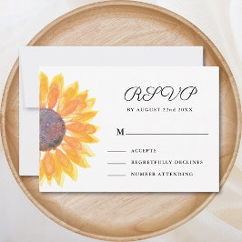 Hochzeit der Wasserfarben-Sonnenblumen RSVP Karte