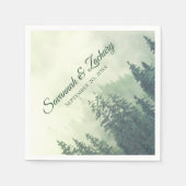 Hochzeit der Wasserfarben von rustikalen grünen Pi Serviette (Vorderseite)