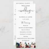 Hochzeit der Wasserfarbenflora in Burgund Programm (Vorne/Hinten)