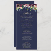 Hochzeit der Wasserfarbenflora Menükarte (Vorne/Hinten)