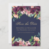 Hochzeit der Wasserfarbenflora Save The Date (Vorderseite)