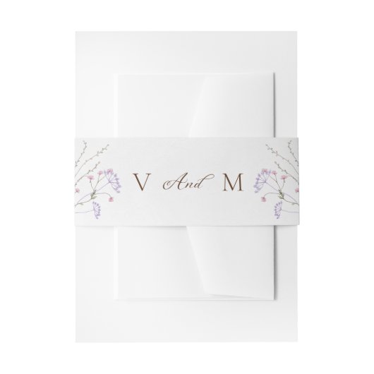 Hochzeit der Wasserfarbenfrühlings-Wildblume Einladungsbanderole (Vorderseite Beispiel)