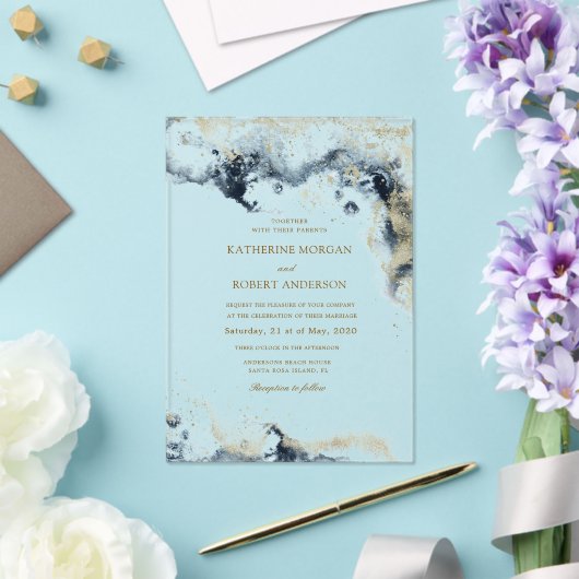 Hochzeit der Wasserfarbenküste Acryleinladungen (In Situ (Hochzeit))