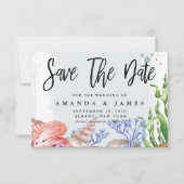 Hochzeit der Wasserfarbenküste Save The Date (Vorderseite)