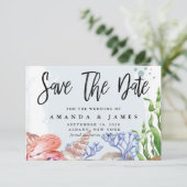 Hochzeit der Wasserfarbenküste Save The Date (Stehend Vorderseite)
