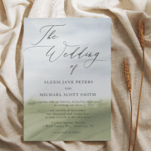 Hochzeit der Wasserfarbenlandschaft Einladung